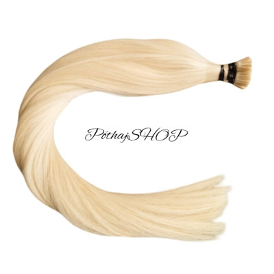PRÉMIUM KeratinosU-TIP (tincses) póthaj hőillesztéshez, világosszőke 50cm