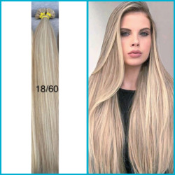 PRÉMIUM keratinos 100% póthaj I-TIP mikrógyűrűzéshez Balayage 60cm